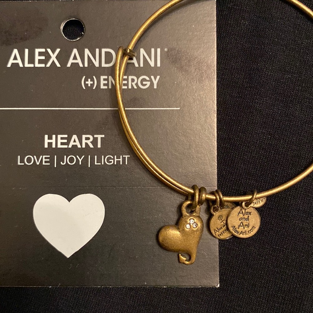 Alex and Ani Gold Heart Bangle